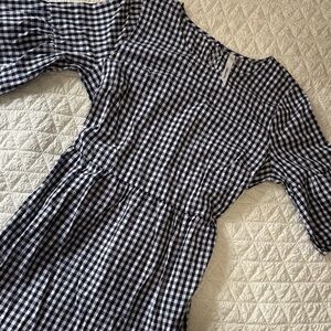 Navy and White Gingham Dress